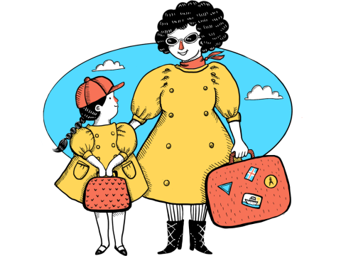 A mother and child on a journey