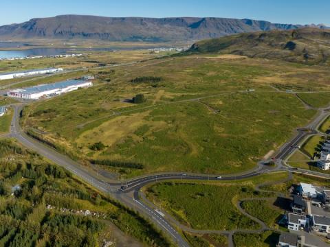 aerial view over Úlfarsfell