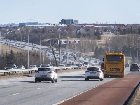 cars on a highway