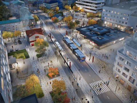 Rendering of Hlemmur after construction.