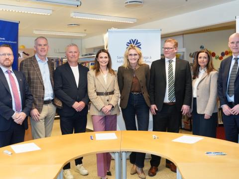 A group of capital area municipal representatives who signed the letter of intent.
