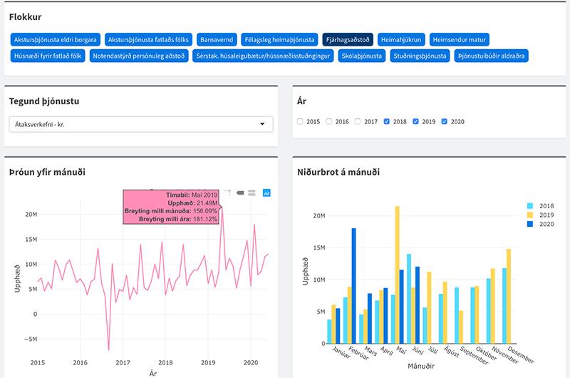 Screenshot of the welfare service dashboard.
