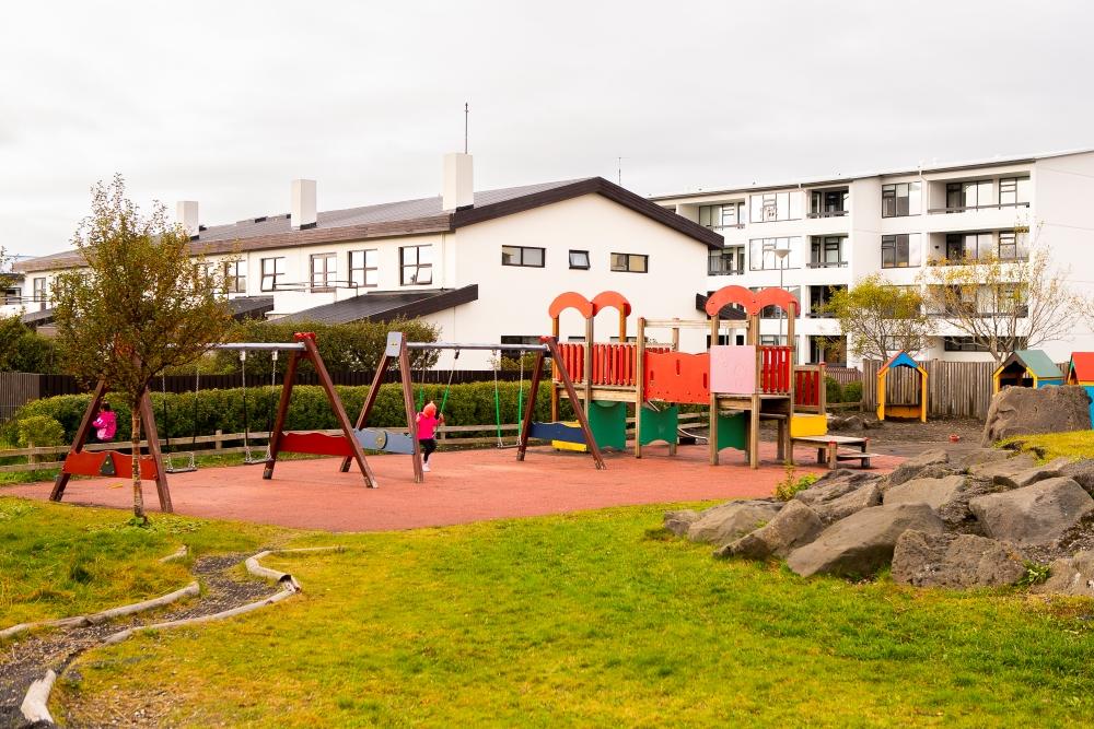 Playground equipment on the grounds of Grandaborg.