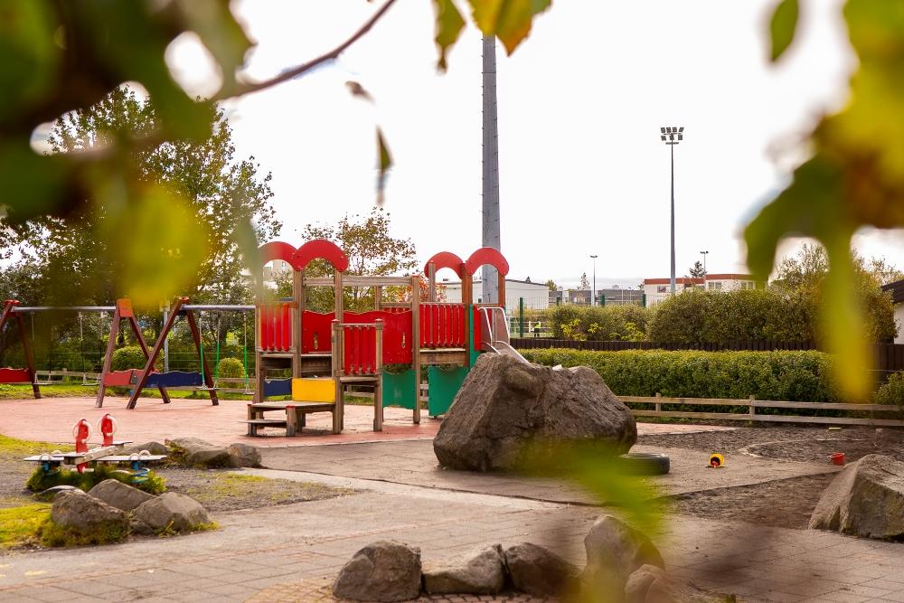 Playground equipment on the grounds of Grandaborg.
