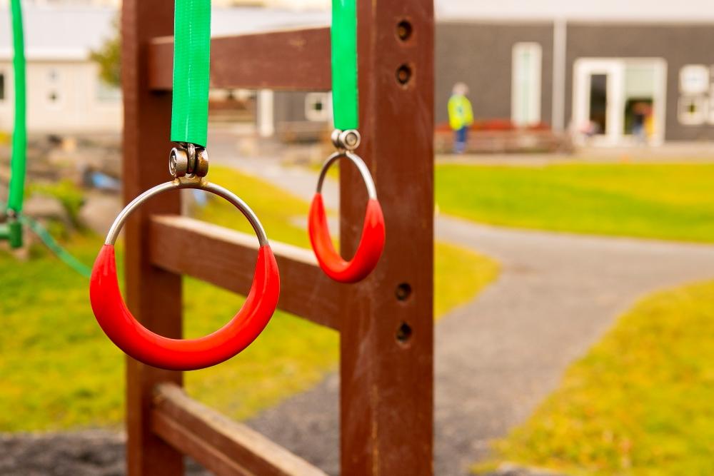 Playground equipment on the grounds of Grandaborg.