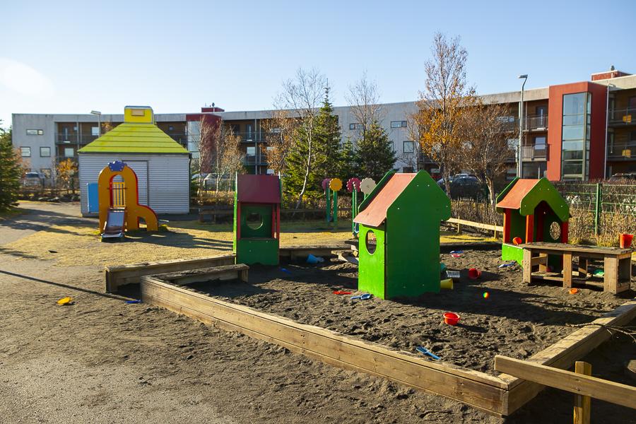 Play area by the Litir building, part of Rauðhóll Preschool