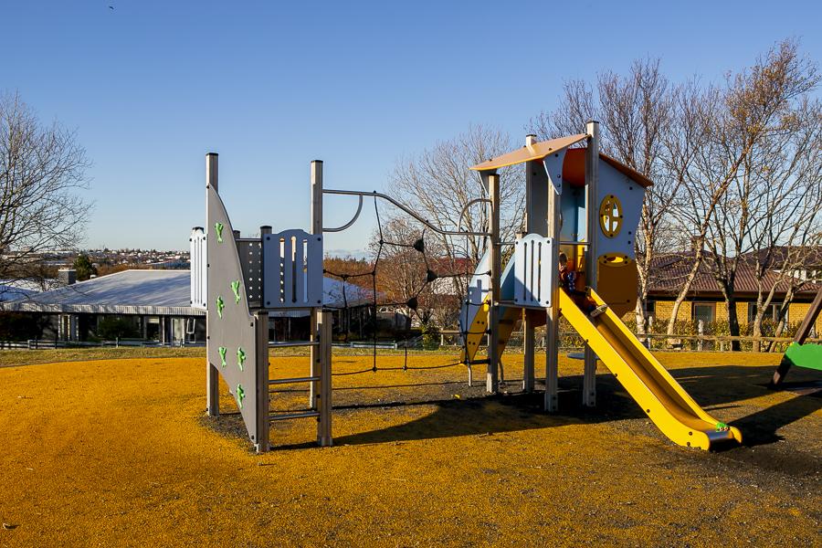 Playground equipment on Ártúnsskóli grounds.