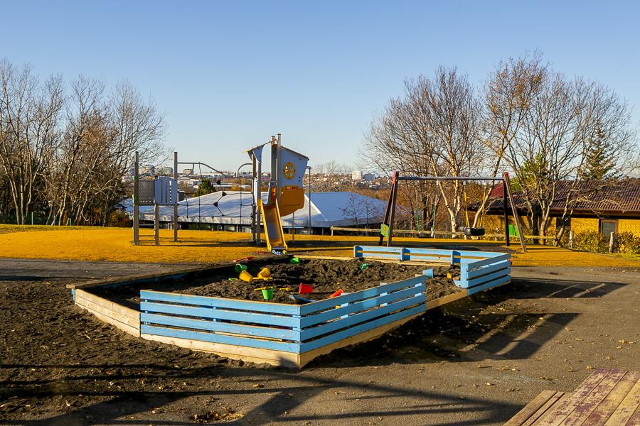 Playground equipment on Ártúnsskóli grounds.