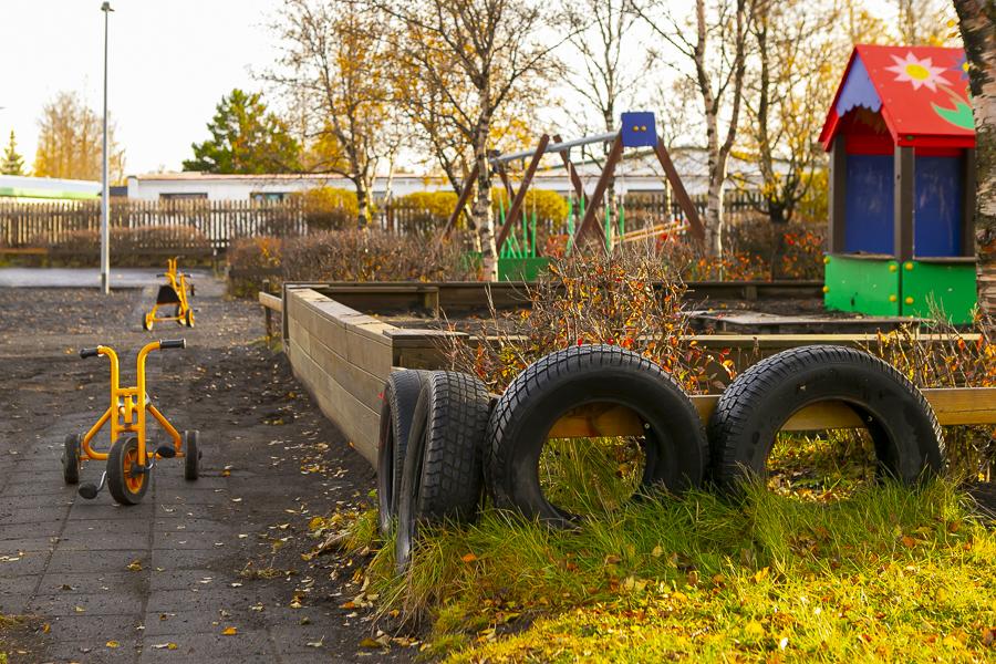 Playground equipment on Holt's grounds.