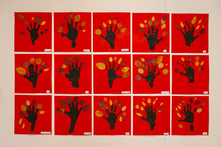 Children's artwork hangs in Holt.