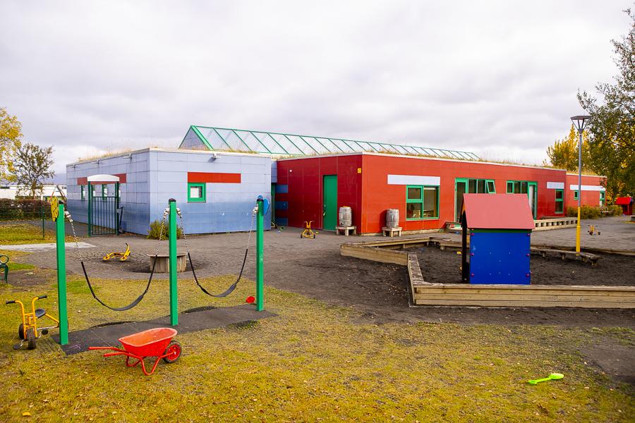 Playground equipment on Jörfi grounds.