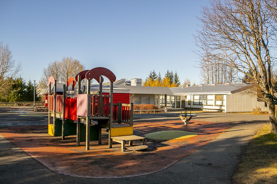 Playground equipment on Rofaborg's grounds.