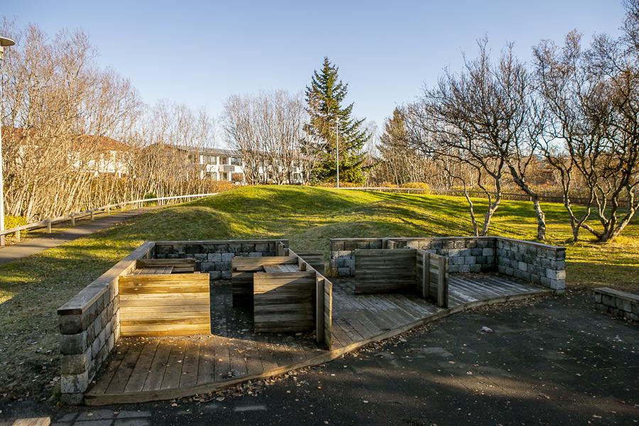 Playground equipment on Rofaborg's grounds.