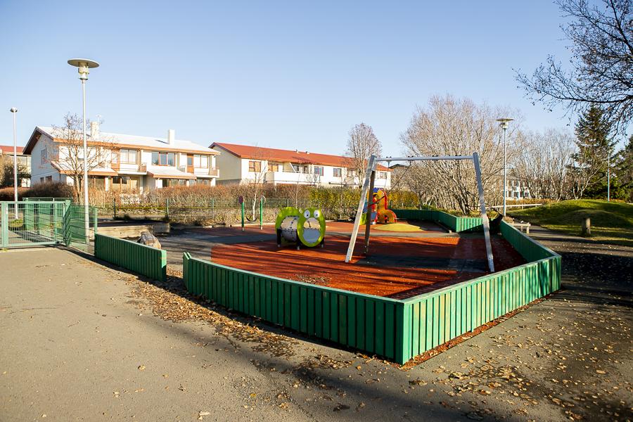 Playground equipment on Rofaborg's grounds.