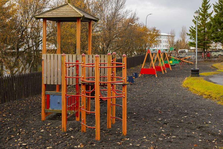 Playground equipment on Suðurborg's grounds.