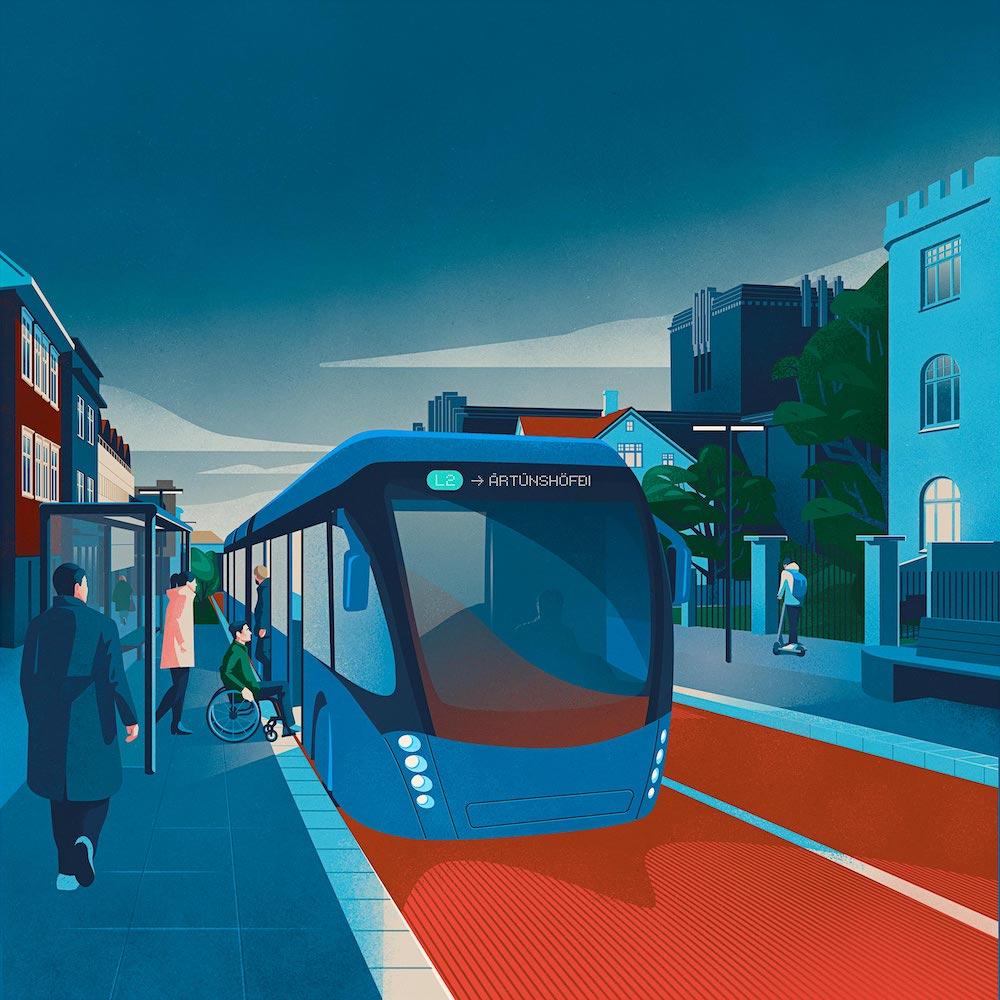 Drawing of CityLine and its surrounding environment.