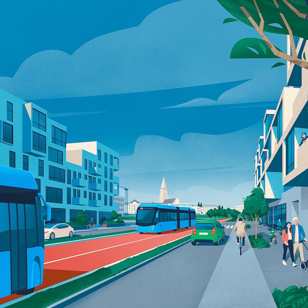 Drawing of CityLine and its surrounding environment.