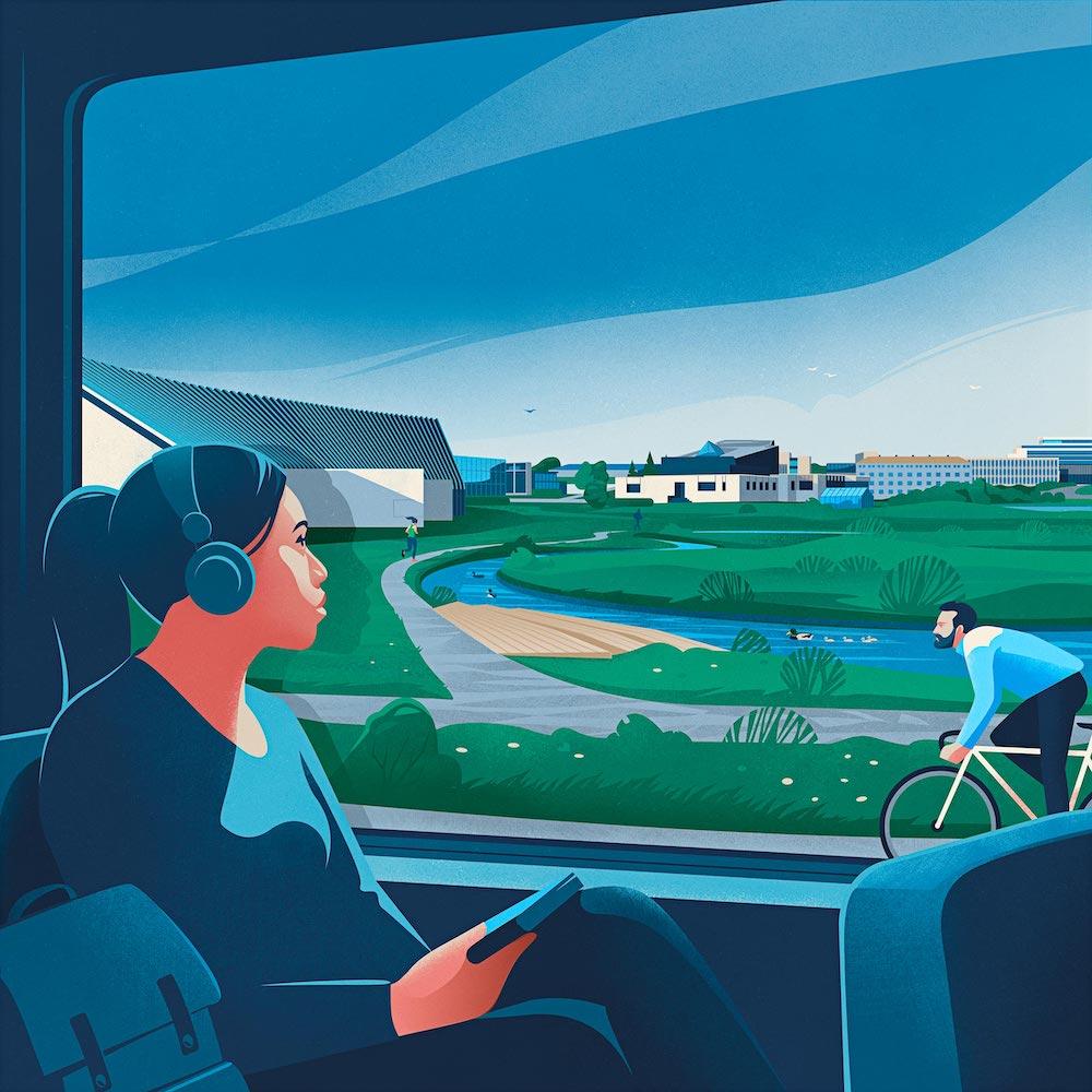 Drawing of CityLine and its surrounding environment.