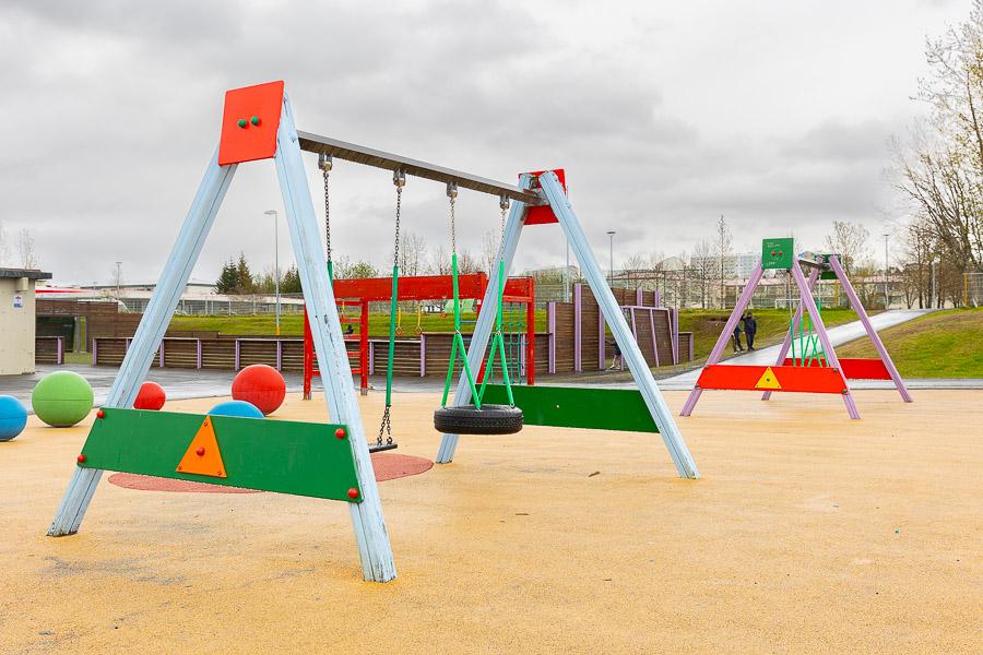 Swings on school playground