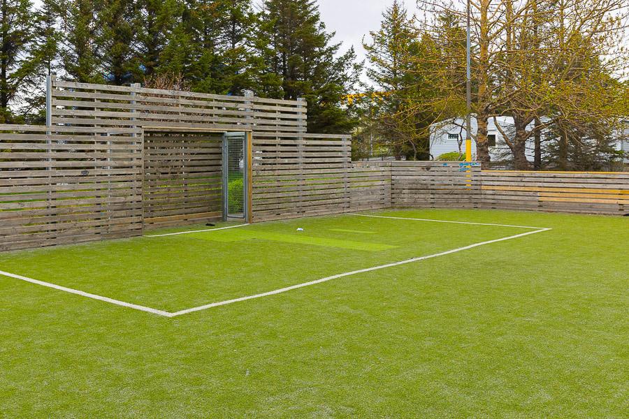 Soccer field at Hlíðaskóli and Eldflaugin after-school program.