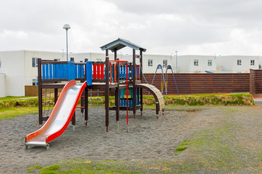 Play castle with slide. 