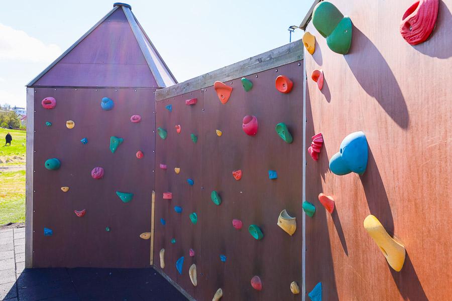 Climbing wall.