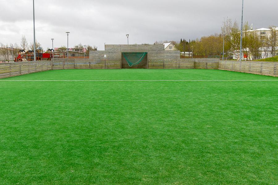 An outdoor grass field.