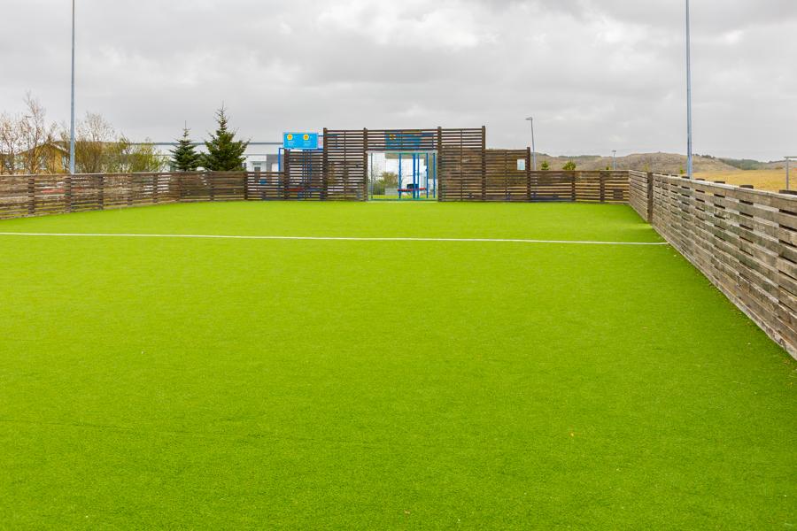 An outdoor grass field.
