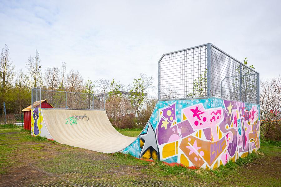 Skateboard ramp.