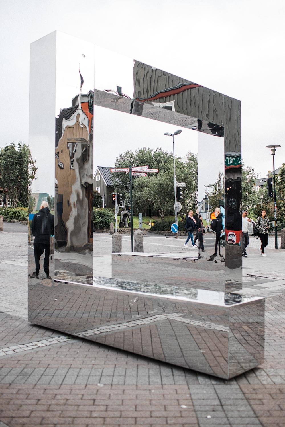 Mirror installation in a street.