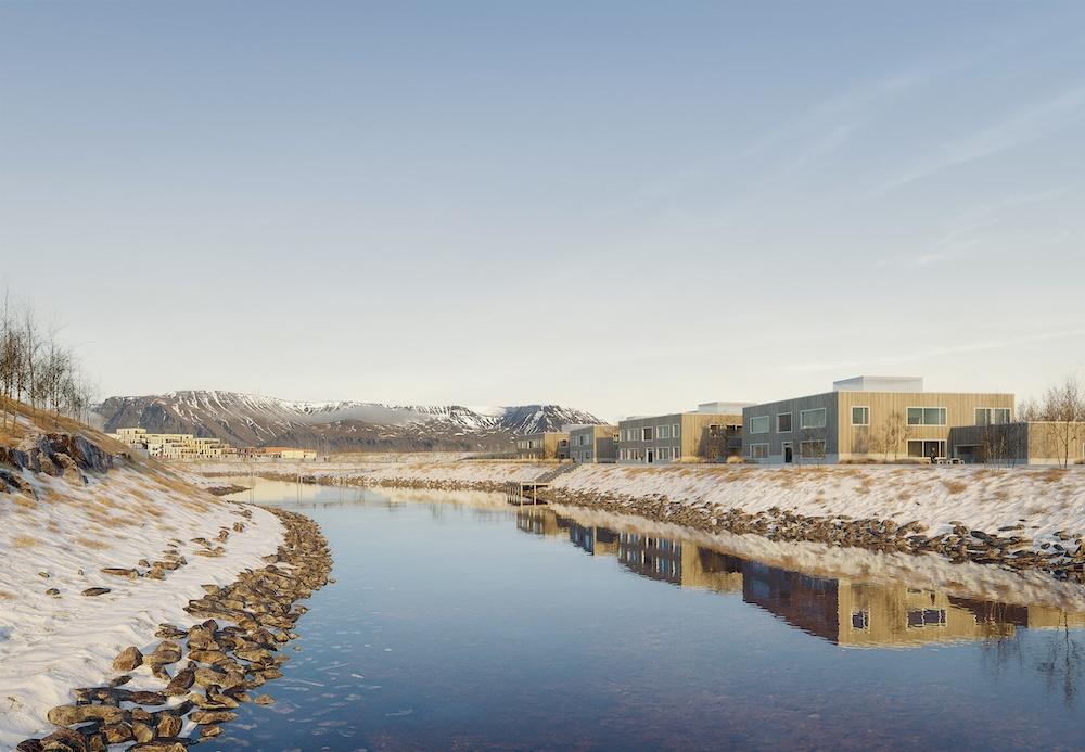 Þrívíddarteikning af nýjum skóla í Vogabyggð.