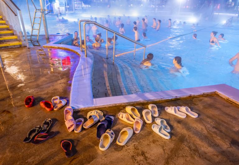 Pool Night at Laugardalslaug Pool during Winter Lights Festival 2024