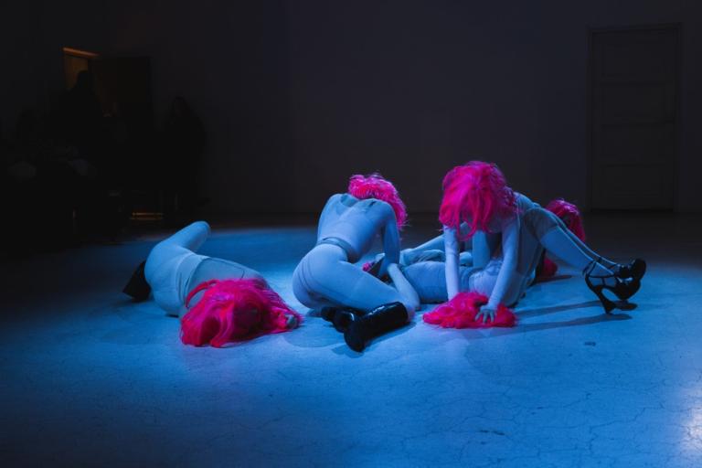 The Forward dance group performs on Museum Night at the Reykjavík Art Museum during the Winter Lights Festival 2024