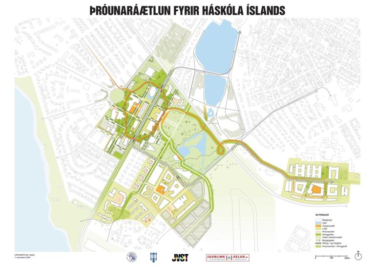 Drawing of the area at the University of Iceland