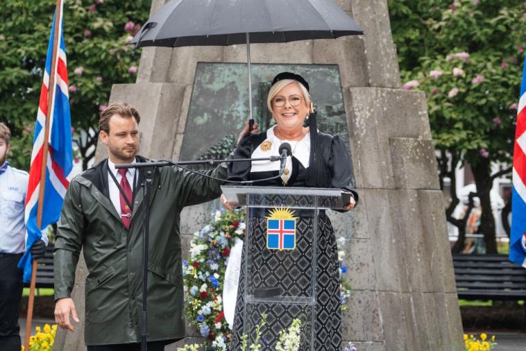 Forseti Íslands frú Halla Tómasdóttir flutti hátíðarávarp á 17. júní.