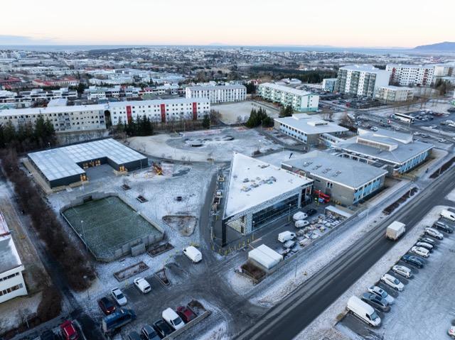 Loftmynd af Hólabrekkuskóla