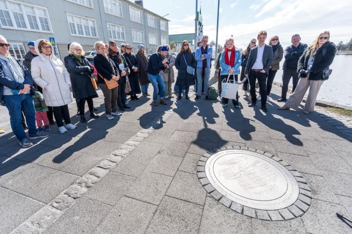 A large crowd attended the event at Tjarnarbakkinn.