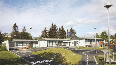 Lóð leikskólans Kvistaborgar