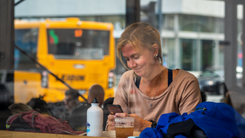 Waiting for the city bus (Photo. Ragnar Th.