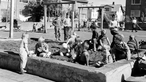 Children playing at the worker housing.
