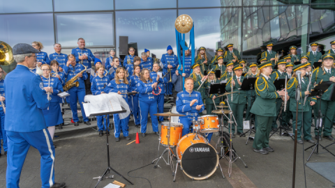 Brass band battle at Harpa